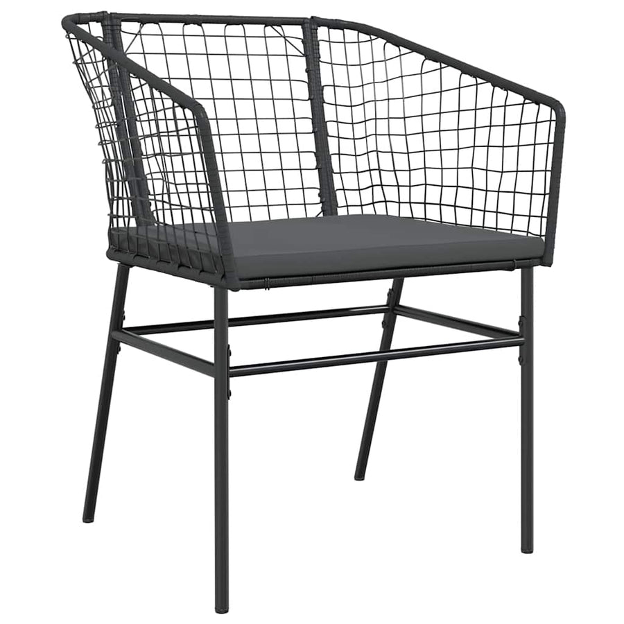 9-Delige Tuinset Met Kussens Poly Rattan Glas 8 200 x 100 x 74 cm Zwart en donkergrijs