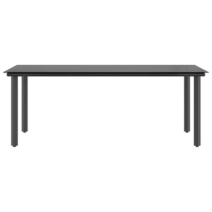 9-Delige Tuinset Met Kussens Poly Rattan Glas 8 200 x 100 x 74 cm Zwart en donkergrijs