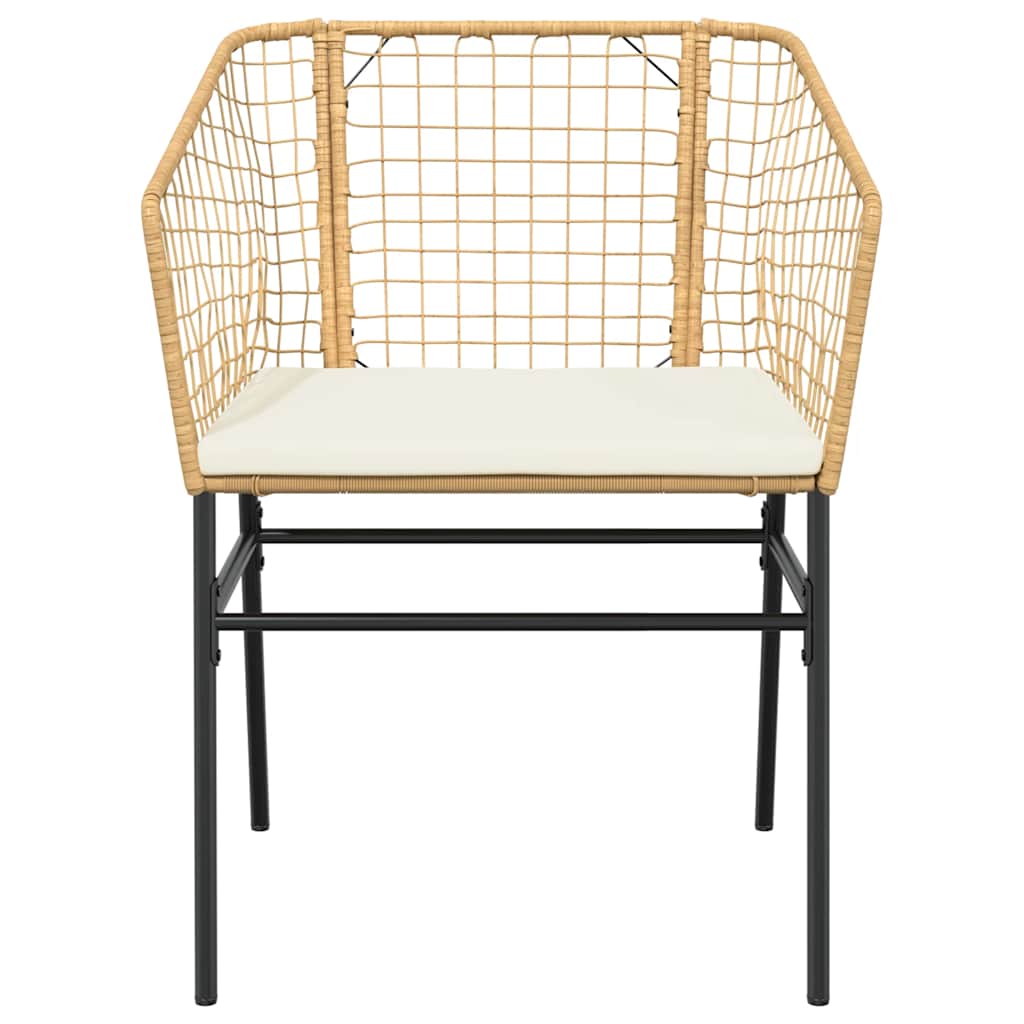 5-Delige Tuinset Met Kussens Poly Rattan Glas 4 140 x 70 x 74 cm Bruin en crèmewit