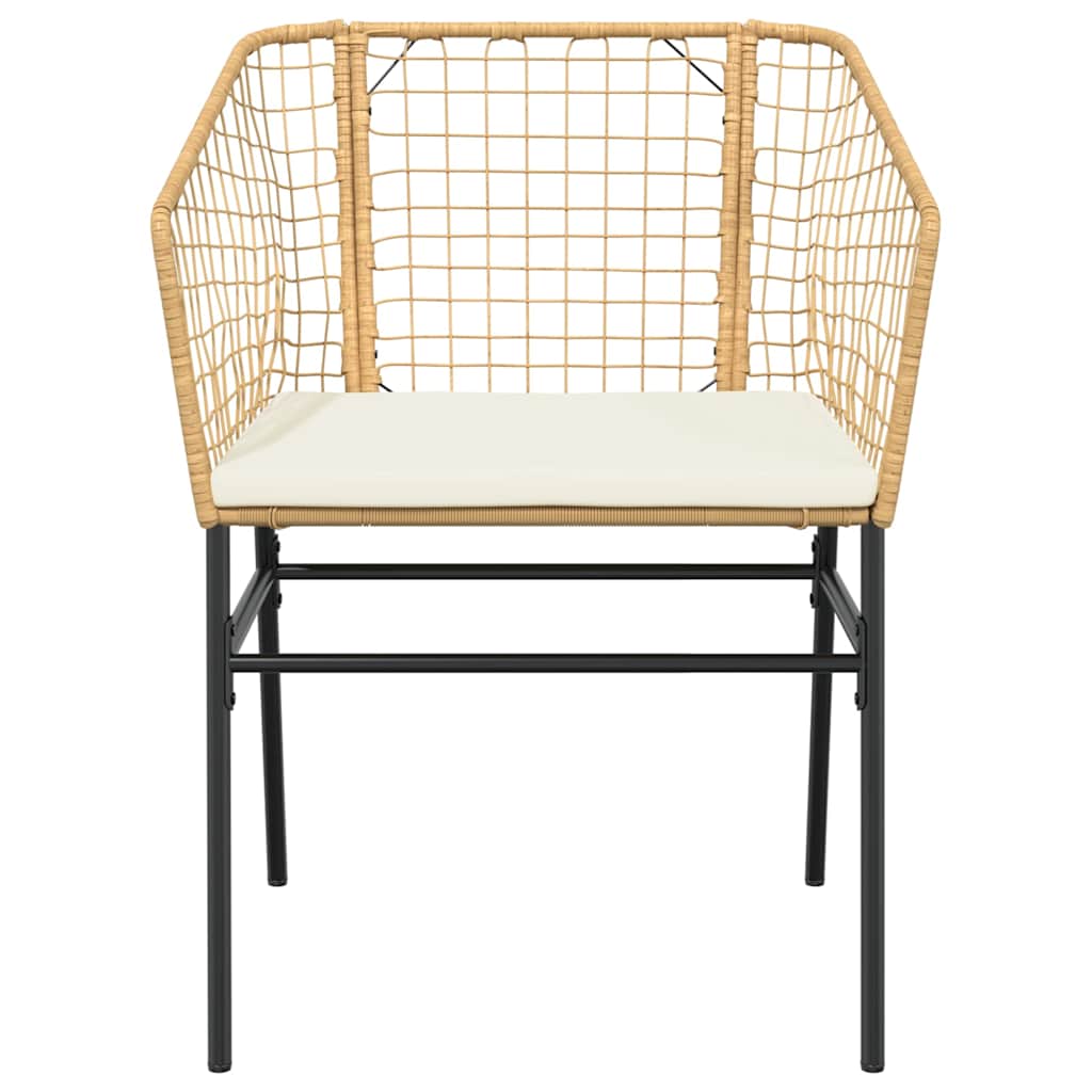 7-Delige Tuinset Met Kussens Poly Rattan Glas 6 200 x 100 x 74 cm Bruin en crèmewit