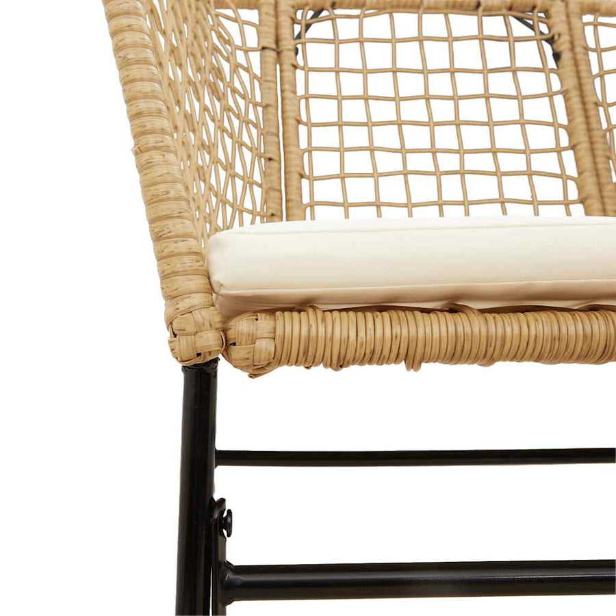 9-Delige Tuinset Met Kussens Poly Rattan Glas 8 200 x 100 x 74 cm Bruin en crèmewit