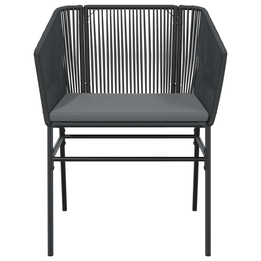 3-Delige Tuinset Met Kussens Poly Rattan Glas 2 80 x 80 x 74 cm Zwart