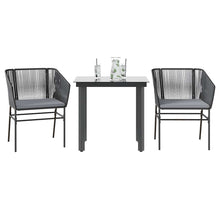 3-Delige Tuinset Met Kussens Poly Rattan Glas 2 80 x 80 x 74 cm Zwart