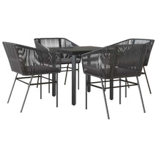 5-Delige Tuinset Met Kussens Poly Rattan Glas 4 80 x 80 x 74 cm Zwart