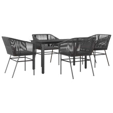 5-Delige Tuinset Met Kussens Poly Rattan Glas 4 140 x 70 x 74 cm Zwart