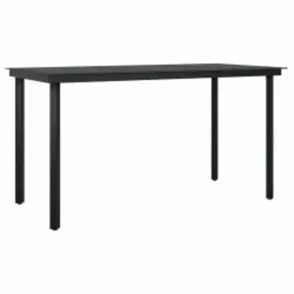 5-Delige Tuinset Met Kussens Poly Rattan Glas 4 140 x 70 x 74 cm Zwart