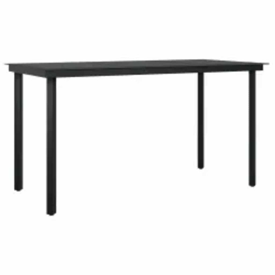 5-Delige Tuinset Met Kussens Poly Rattan Glas 4 140 x 70 x 74 cm Zwart