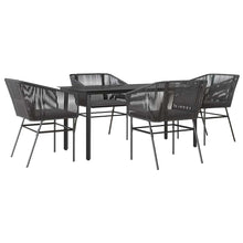 5-Delige Tuinset Met Kussens Poly Rattan Glas 4 160 x 80 x 74 cm Zwart