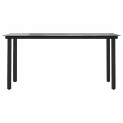 5-Delige Tuinset Met Kussens Poly Rattan Glas 4 160 x 80 x 74 cm Zwart