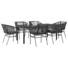 7-Delige Tuinset Met Kussens Poly Rattan Glas 6 200 x 100 x 74 cm Zwart