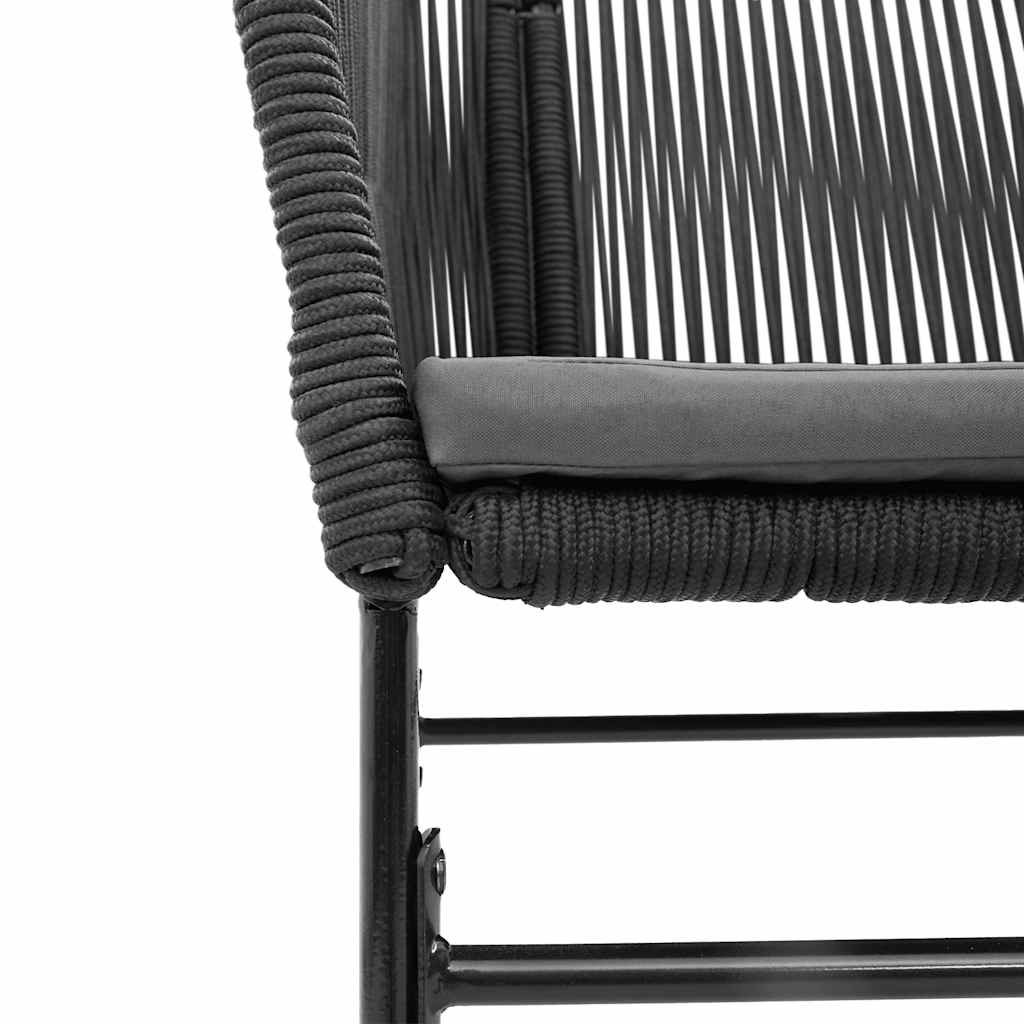 9-Delige Tuinset Met Kussens Poly Rattan Glas 8 200 x 100 x 74 cm Zwart
