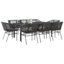 9-Delige Tuinset Met Kussens Poly Rattan Glas 8 200 x 100 x 74 cm Zwart
