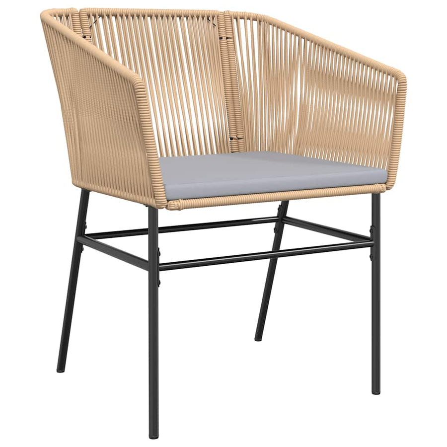 3-Delige Tuinset Met Kussens Poly Rattan Glas 2 80 x 80 x 74 cm Bruin