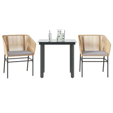3-Delige Tuinset Met Kussens Poly Rattan Glas 2 80 x 80 x 74 cm Bruin