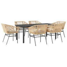 7-Delige Tuinset Met Kussens Poly Rattan Glas 6 200 x 100 x 74 cm Bruin