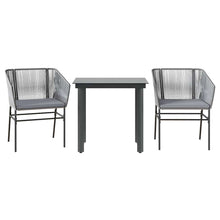 3-Delige Tuinset Met Kussens Poly Rattan Glas 2 80 x 80 x 74 cm Grijs