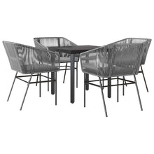 5-Delige Tuinset Met Kussens Poly Rattan Glas 4 80 x 80 x 74 cm Grijs