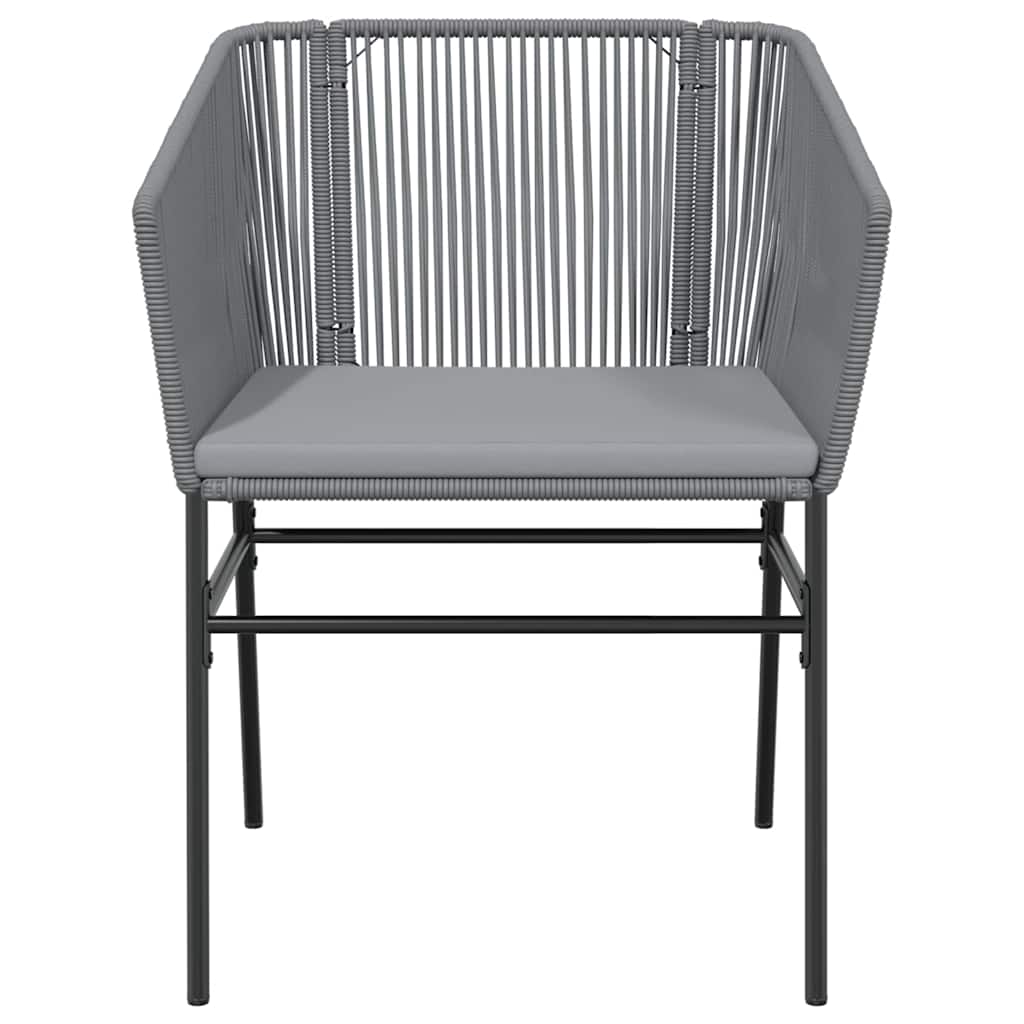 5-Delige Tuinset Met Kussens Poly Rattan Glas 4 80 x 80 x 74 cm Grijs
