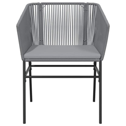 5-Delige Tuinset Met Kussens Poly Rattan Glas 4 80 x 80 x 74 cm Grijs