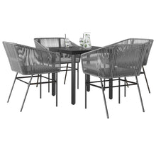 5-Delige Tuinset Met Kussens Poly Rattan Glas 4 80 x 80 x 74 cm Grijs