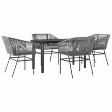 5-Delige Tuinset Met Kussens Poly Rattan Glas 4 140 x 70 x 74 cm Grijs