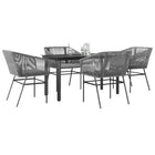 Tuinset 5-delig poly rattan grijs met kussens