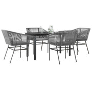 Tuinset 5-delig poly rattan grijs met kussens