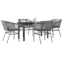 5-Delige Tuinset Met Kussens Poly Rattan Glas 4 140 x 70 x 74 cm Grijs