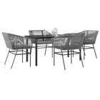 Tuinset 5-delig poly rattan grijs met kussens