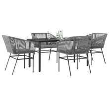 5-Delige Tuinset Met Kussens Poly Rattan Glas 4 160 x 80 x 74 cm Grijs
