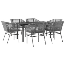 7-Delige Tuinset Met Kussens Poly Rattan Glas 6 160 x 80 x 74 cm Grijs