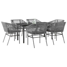 7-Delige Tuinset Met Kussens Poly Rattan Glas 6 160 x 80 x 74 cm Grijs