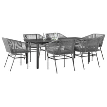 7-Delige Tuinset Met Kussens Poly Rattan Glas 6 200 x 100 x 74 cm Grijs