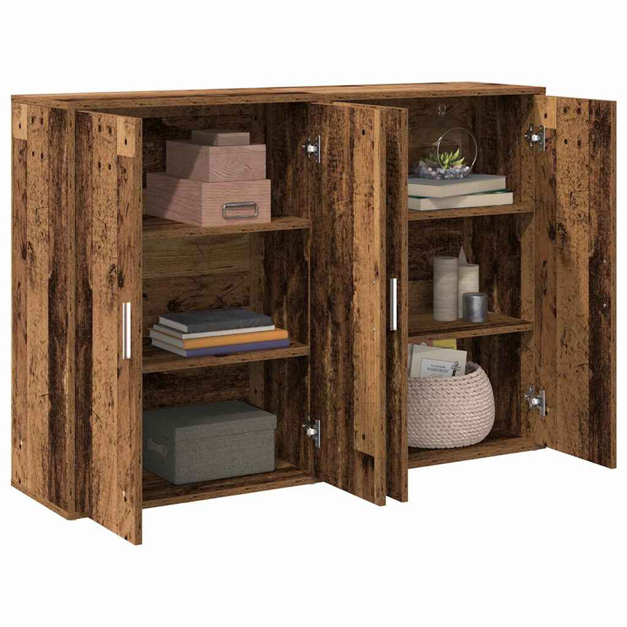 Dressoir met plank met opslag met de deur Oud hout 60 x 31 x 84 cm Bewerkt hout
