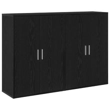Dressoir 2 pcs Zwart Eiken 60 x 31 x 84 cm Bewerkt hout