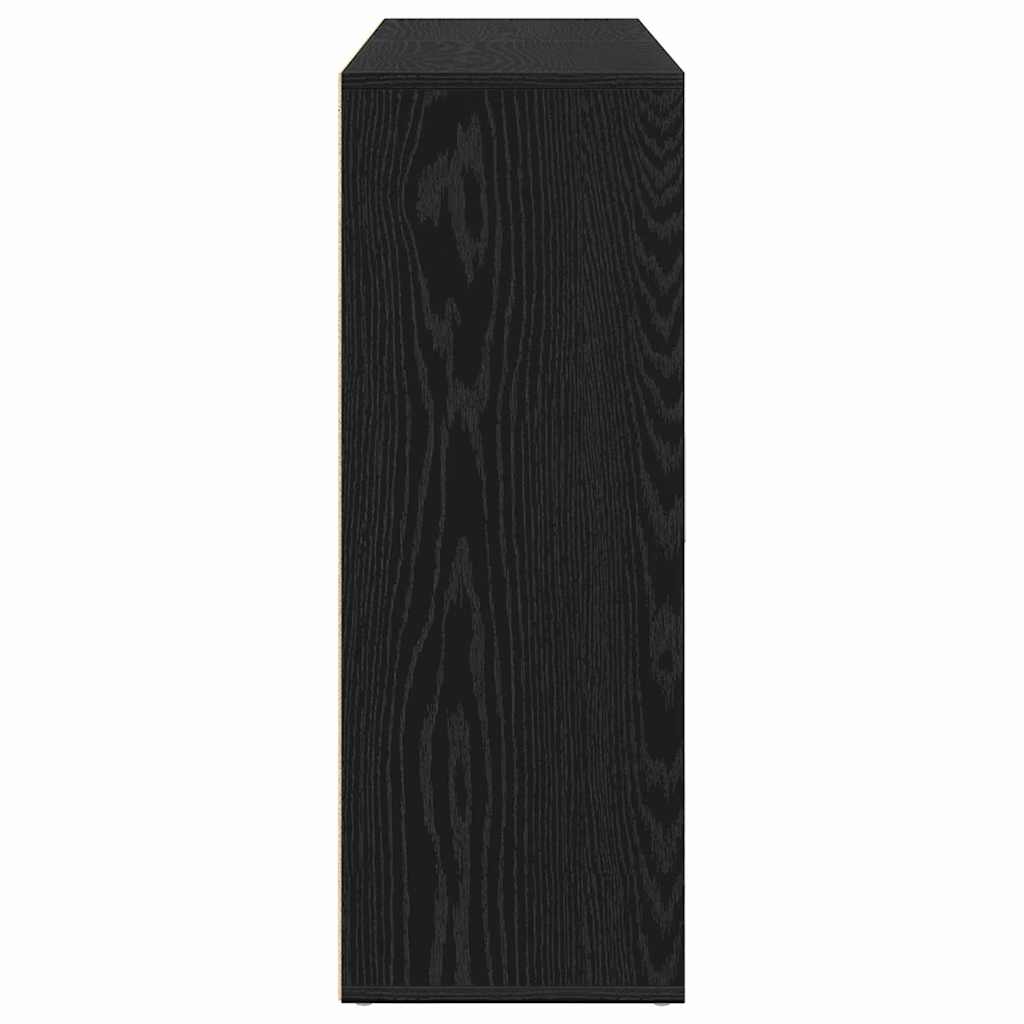Dressoir 2 pcs Zwart Eiken 60 x 31 x 84 cm Bewerkt hout