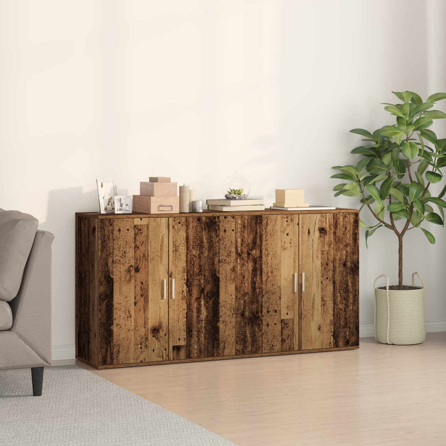 Dressoir 2 pcs Oudhout 79 x 38 x 80 cm Bewerkt hout