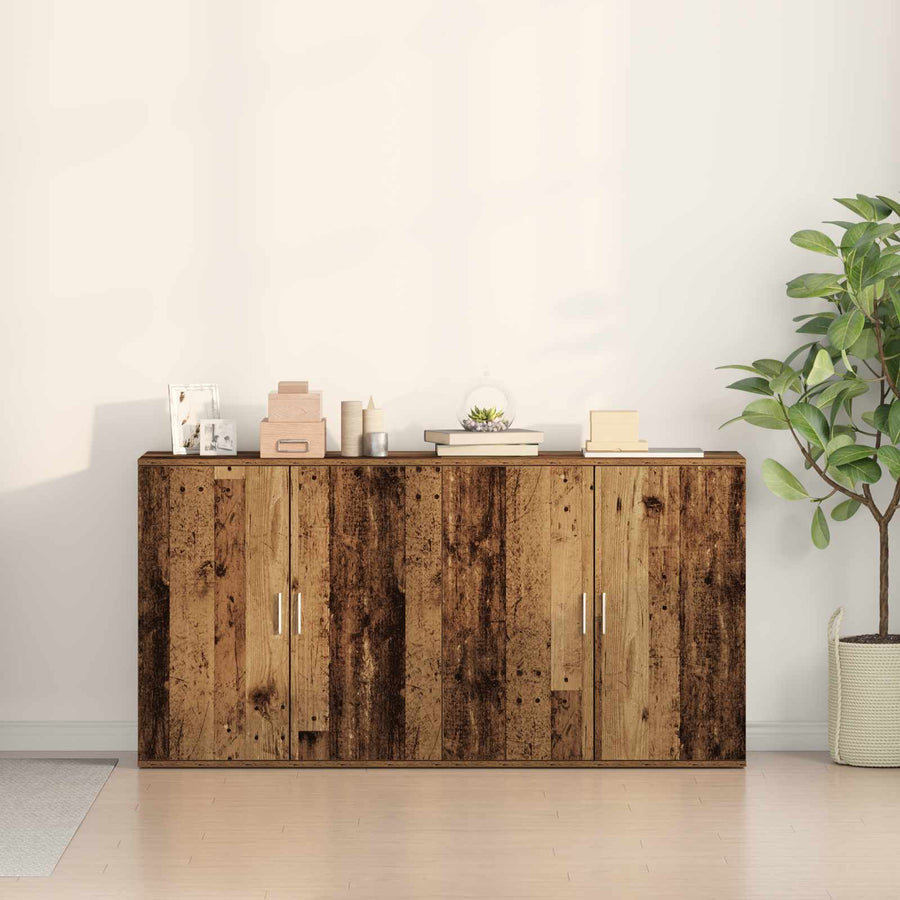 Dressoir 2 pcs Oudhout 79 x 38 x 80 cm Bewerkt hout