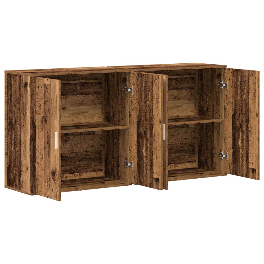 Dressoir 2 pcs Oudhout 79 x 38 x 80 cm Bewerkt hout