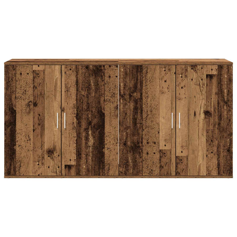 Dressoir 2 pcs Oudhout 79 x 38 x 80 cm Bewerkt hout