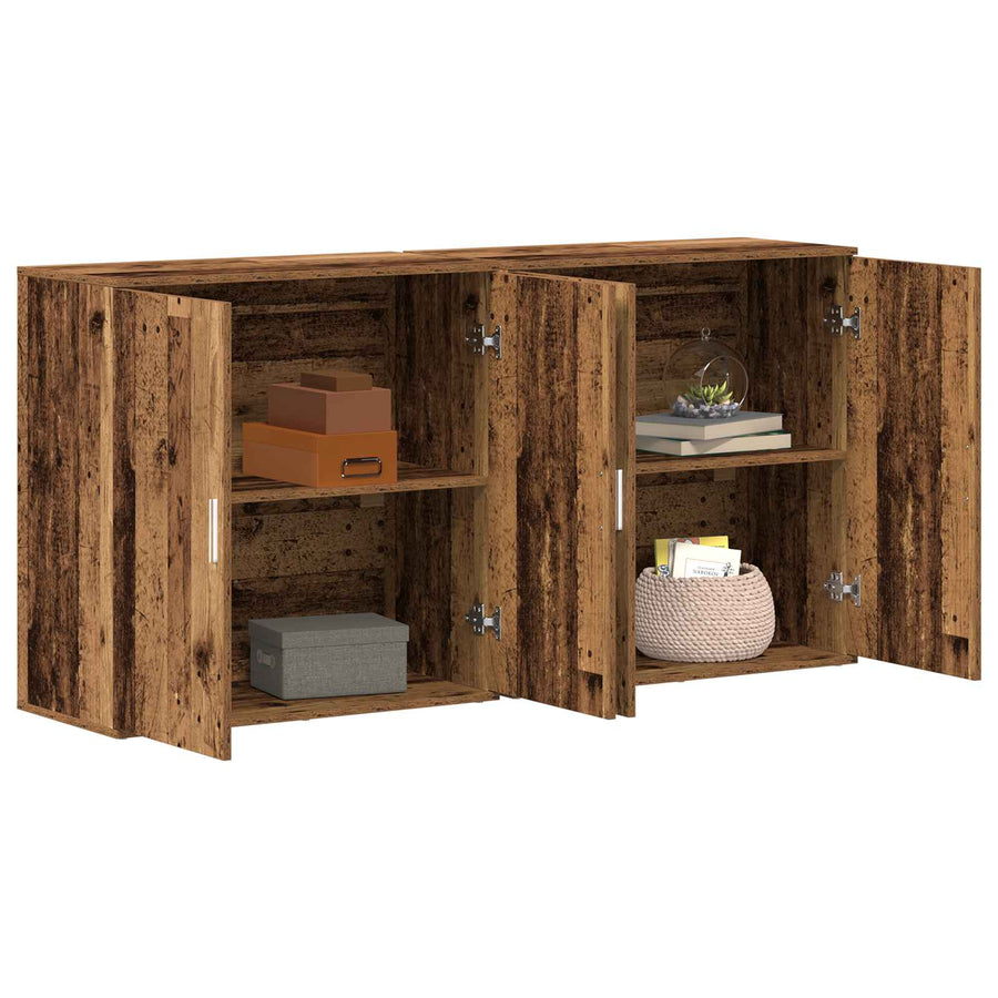 Dressoir 2 pcs Oudhout 79 x 38 x 80 cm Bewerkt hout