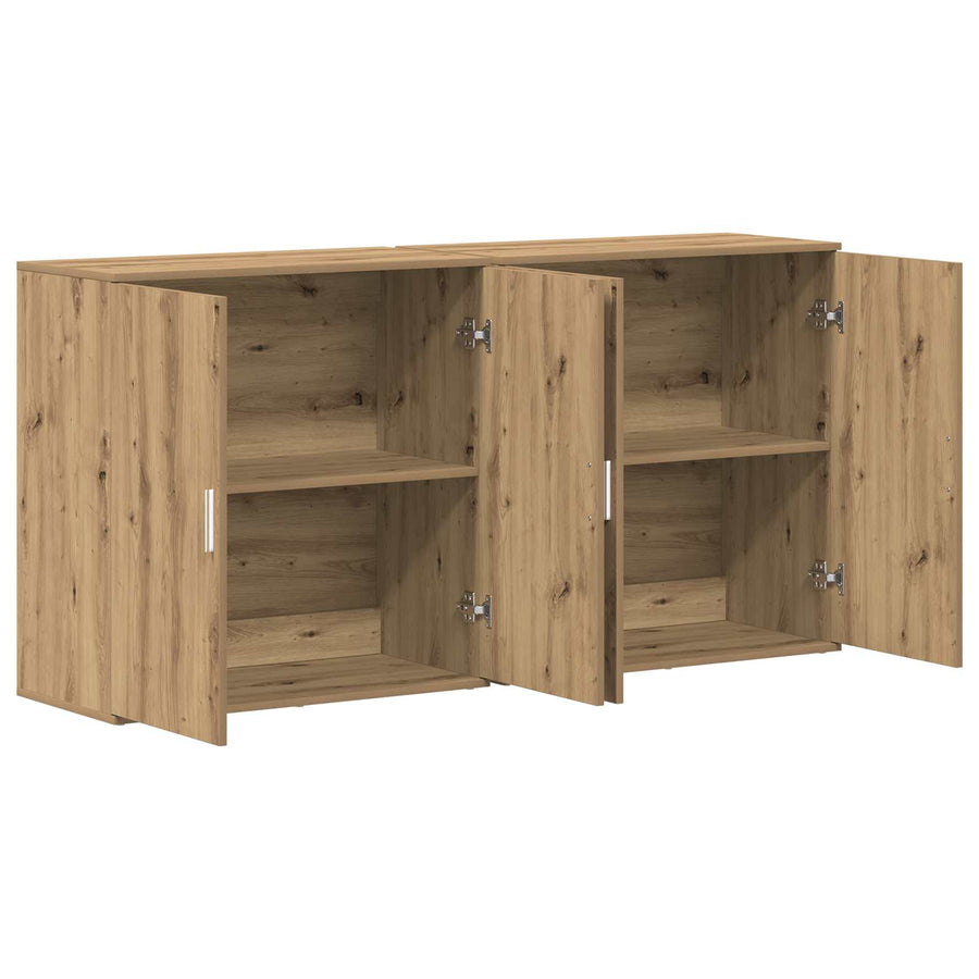 Dressoir 2 pcs Artisan Eiken 79 x 38 x 80 cm Bewerkt hout