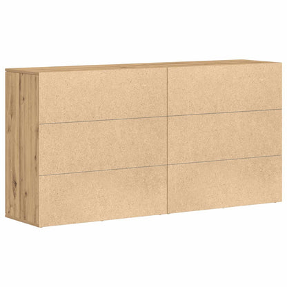 Dressoir 2 pcs Artisan Eiken 79 x 38 x 80 cm Bewerkt hout