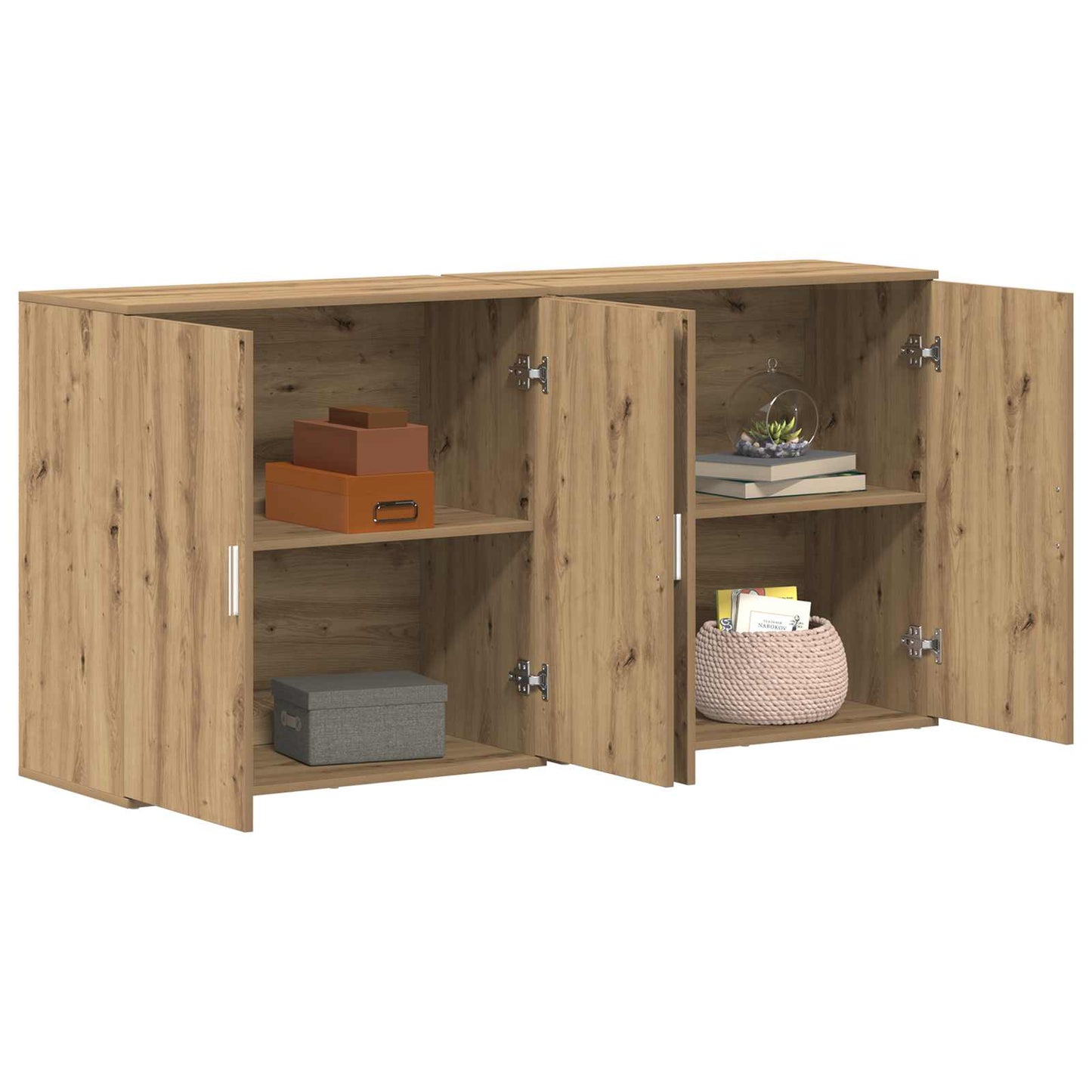Dressoir 2 pcs Artisan Eiken 79 x 38 x 80 cm Bewerkt hout