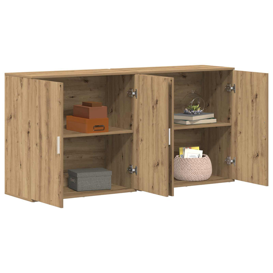 Dressoir 2 pcs Artisan Eiken 79 x 38 x 80 cm Bewerkt hout