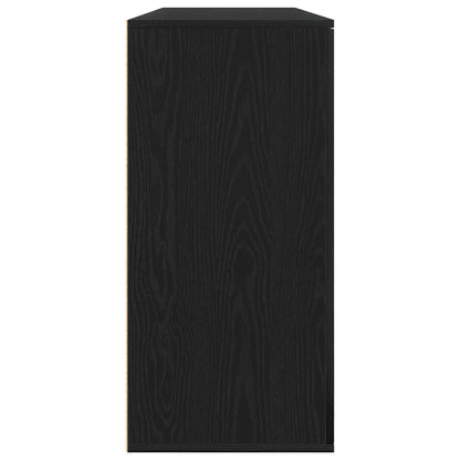 Dressoir 2 pcs Zwart Eiken 79 x 38 x 80 cm Bewerkt hout
