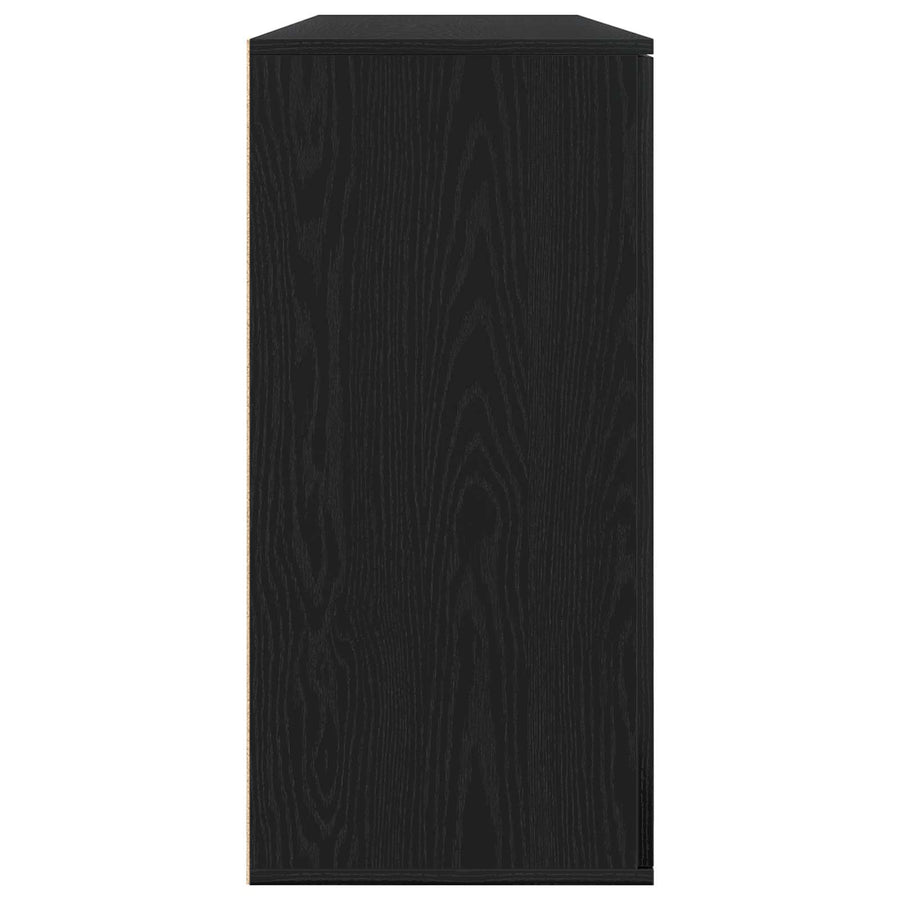 Dressoir 2 pcs Zwart Eiken 79 x 38 x 80 cm Bewerkt hout