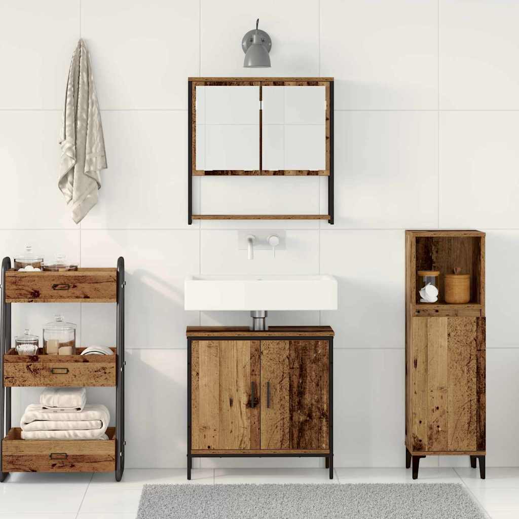 2-Delige Badkamermeubelset Gefabriceerd Hout Oud hout