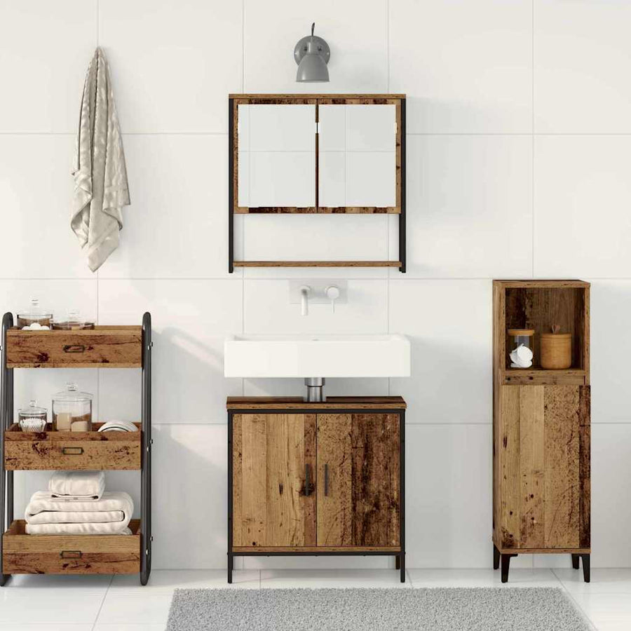 2-Delige Badkamermeubelset Gefabriceerd Hout Oud hout