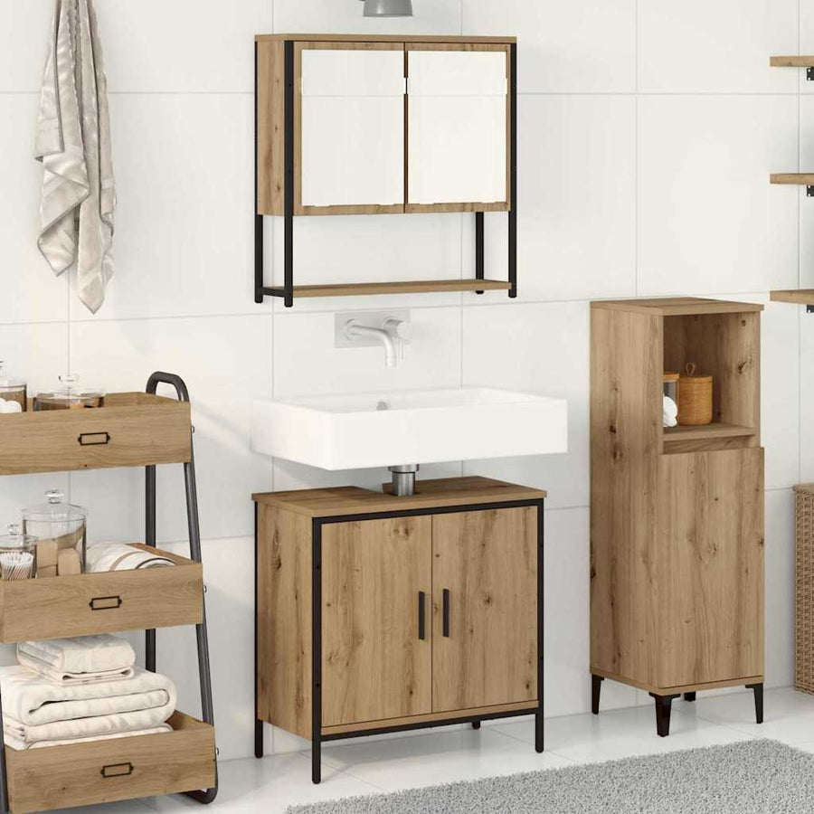 2-Delige Badkamermeubelset Artisan Eiken Engineered Wood artisanaal eikenkleurig
